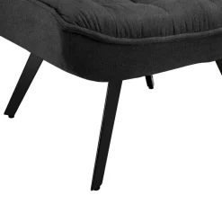 Lounge Sessel mit Hocker in Anthrazit - Mook (zweiteilig)