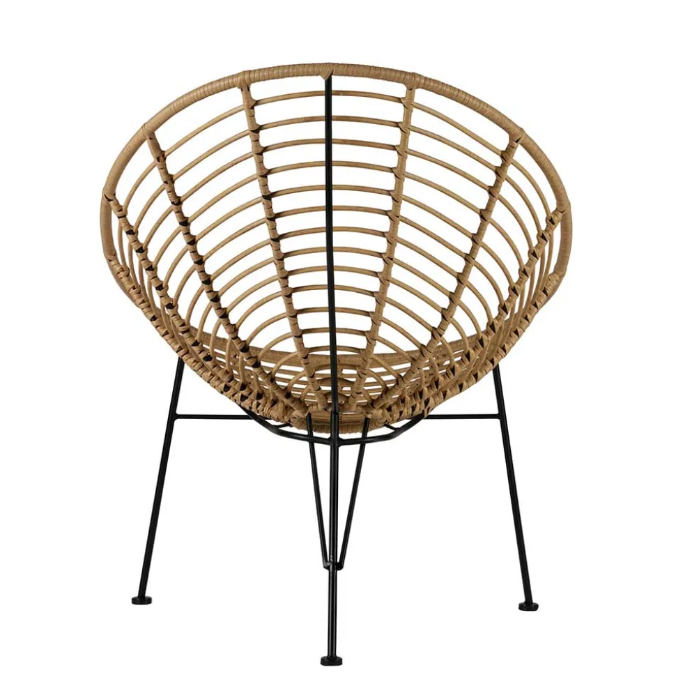 Lounge Stuhl aus Geflecht in Beige - Padiona