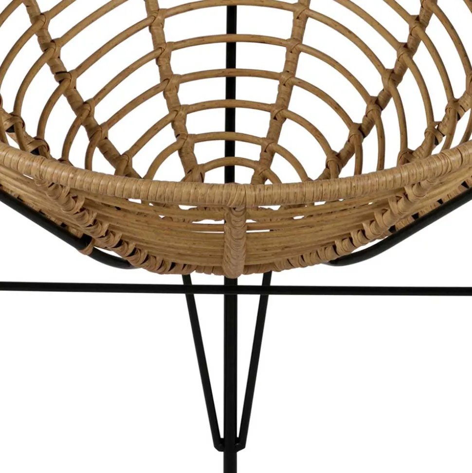 Lounge Stuhl aus Geflecht in Beige - Padiona