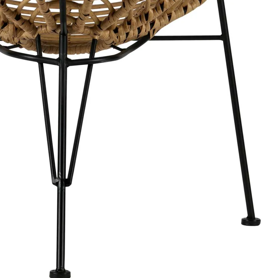 Lounge Stuhl aus Geflecht in Beige - Padiona