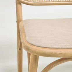 Lounge Stuhl mit Wiener Geflecht & Stoffsitz - Ensemble