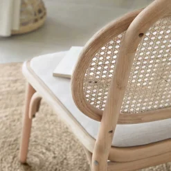 Lounge Stuhl mit Wiener Geflecht & Stoffsitz - Ensemble