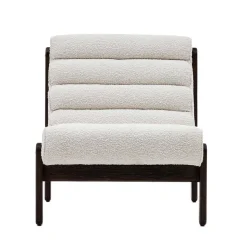 Loungesessel aus Boucle in Weiß - Yasmel