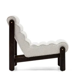 Loungesessel aus Boucle in Weiß - Yasmel