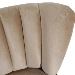 Loungesessel in Beige und Buche Natur - Lianzo