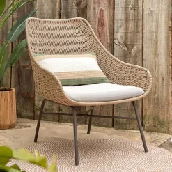Loungestuhl aus Kordelgeflecht in Beige - Abecra (2er Set)