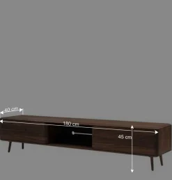 Lowboard für Fernseher aus Nussbaum - Rivossa