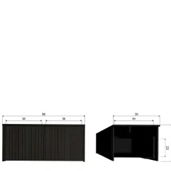 Lowboard in Schwarz Kiefer - Gelvins