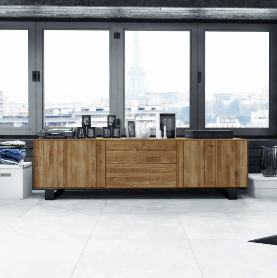 Lowboard Manzey aus Wildeiche massiv geölt