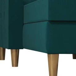 L-Schlafsofa in Petrol Samt - Samanca