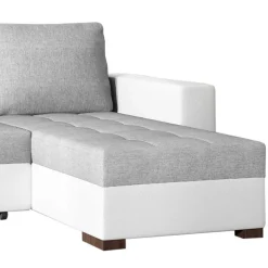 L-Sofa Schlafcouch in Grau und Weiß - Bonifa