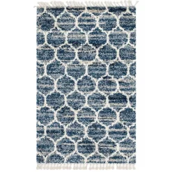 Läufer Teppich in drei Größen in Blau und Creme - Addagio