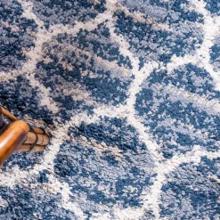 Läufer Teppich in drei Größen in Blau und Creme - Addagio