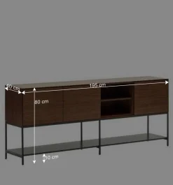 Luftig gestaltetes Sideboard in Nussbaum - Milena