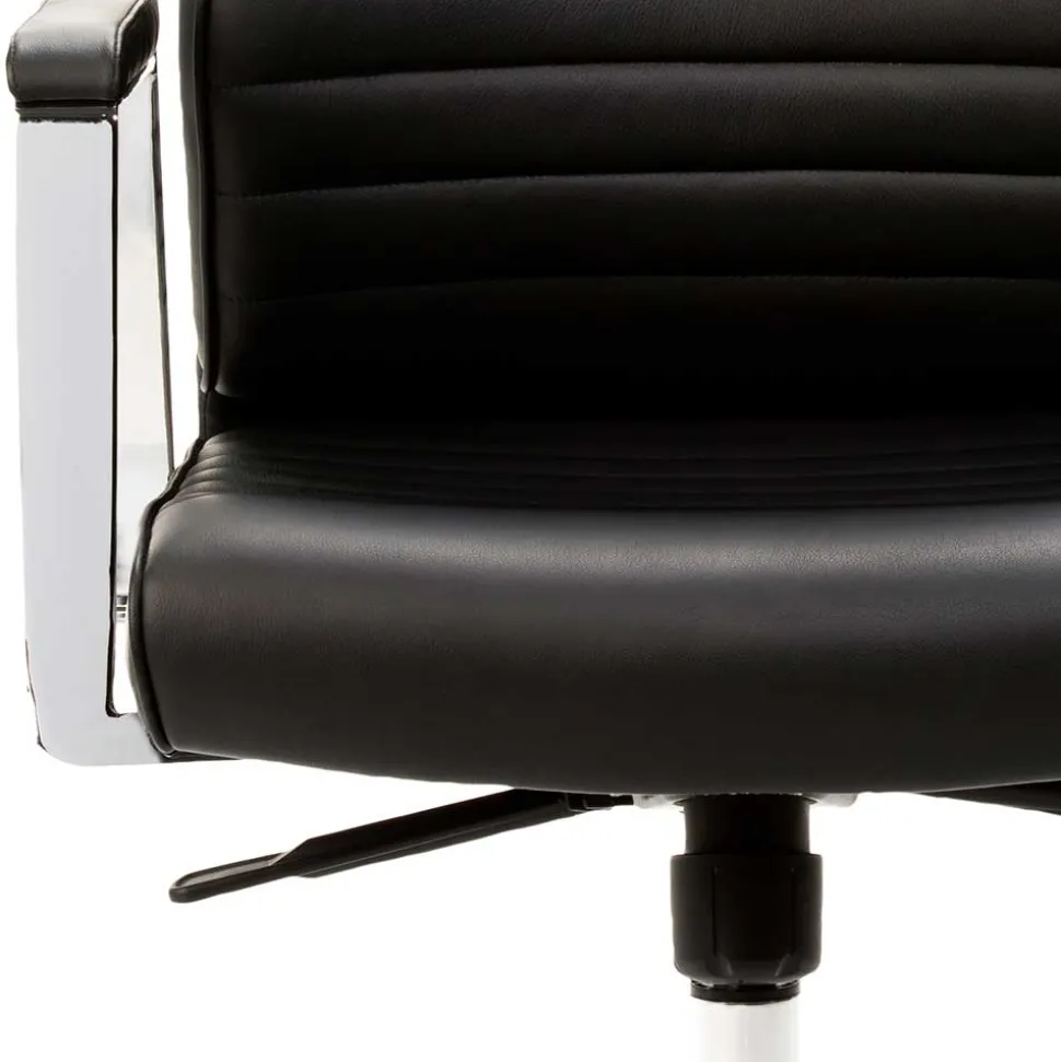 Luxus Bürostuhl aus Echtleder Schwarz - Dario