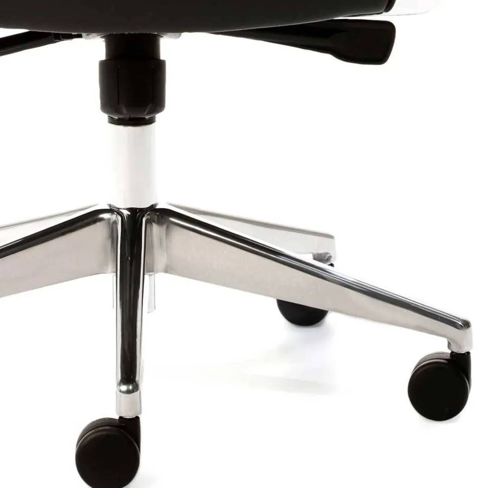 Luxus Bürostuhl aus Echtleder Schwarz - Dario