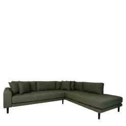L-Wohnlandschaft in Oliv Grün Stoff - Udolph