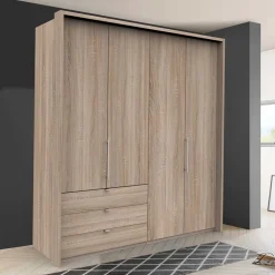 2m breiter Gleittüren-Schrank mit drei Schubladen - Zayun