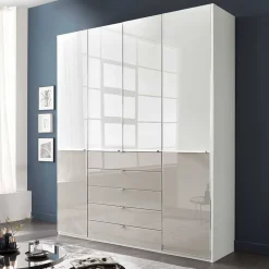 1,98m Kombi-Kleiderschrank mit Glasfront - Pascan