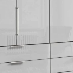 3m 4-türiger Kleiderschrank in Weiß Glasfront - Cara