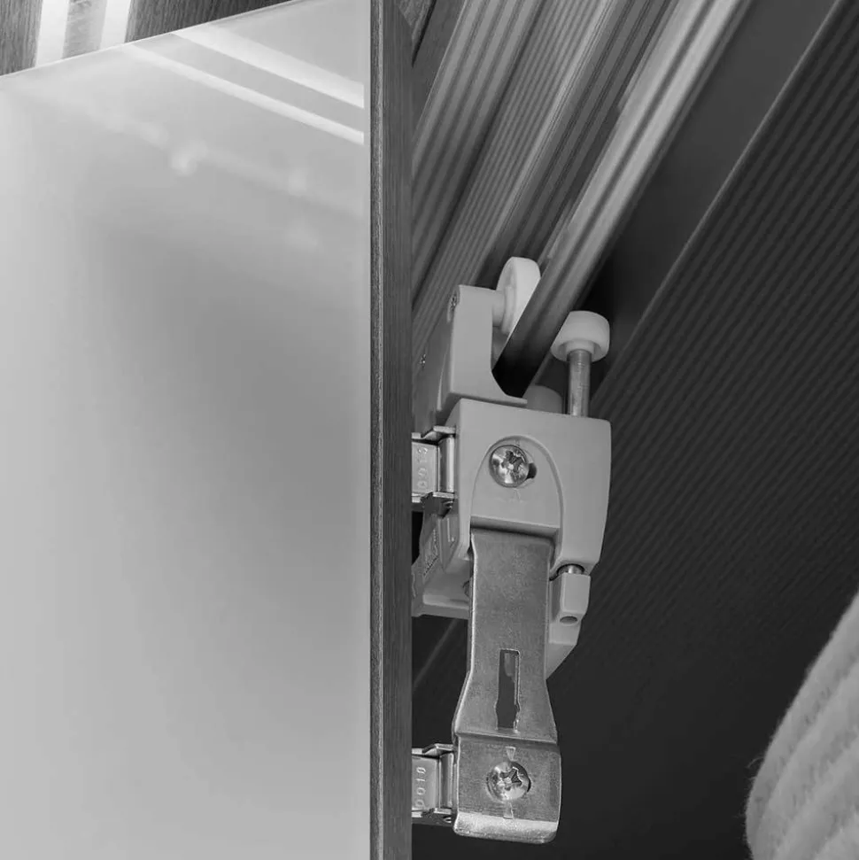 3m 4-türiger Kleiderschrank in Weiß Glasfront - Cara