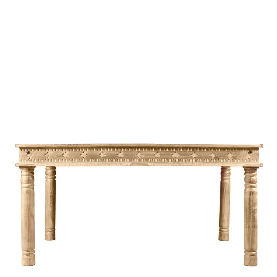 Mango Holztisch geschnitzt & gedrechselt - Runiasa