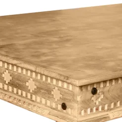 Mango Holztisch geschnitzt & gedrechselt - Runiasa