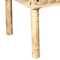 Mango Holztisch geschnitzt & gedrechselt - Runiasa