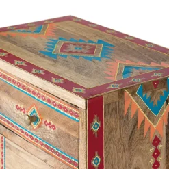 Mangoholz Kommode mit Ethno Ornamenten - Linall