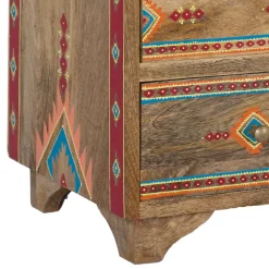 Mangoholz Kommode mit Ethno Ornamenten - Linall