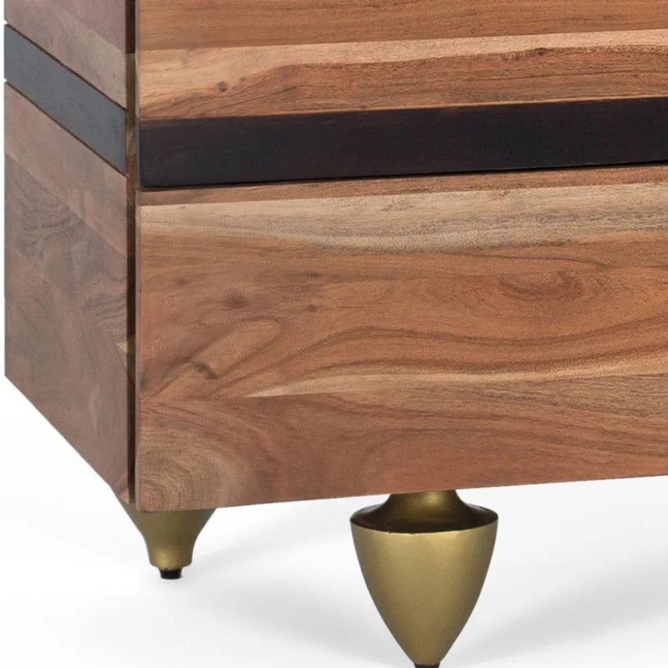 Mangoholz Kommode mit Marmorplatte - Rasvanna