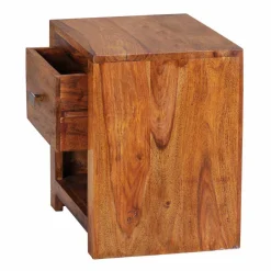 Markanter Nachttisch Hoslo aus Holz massiv