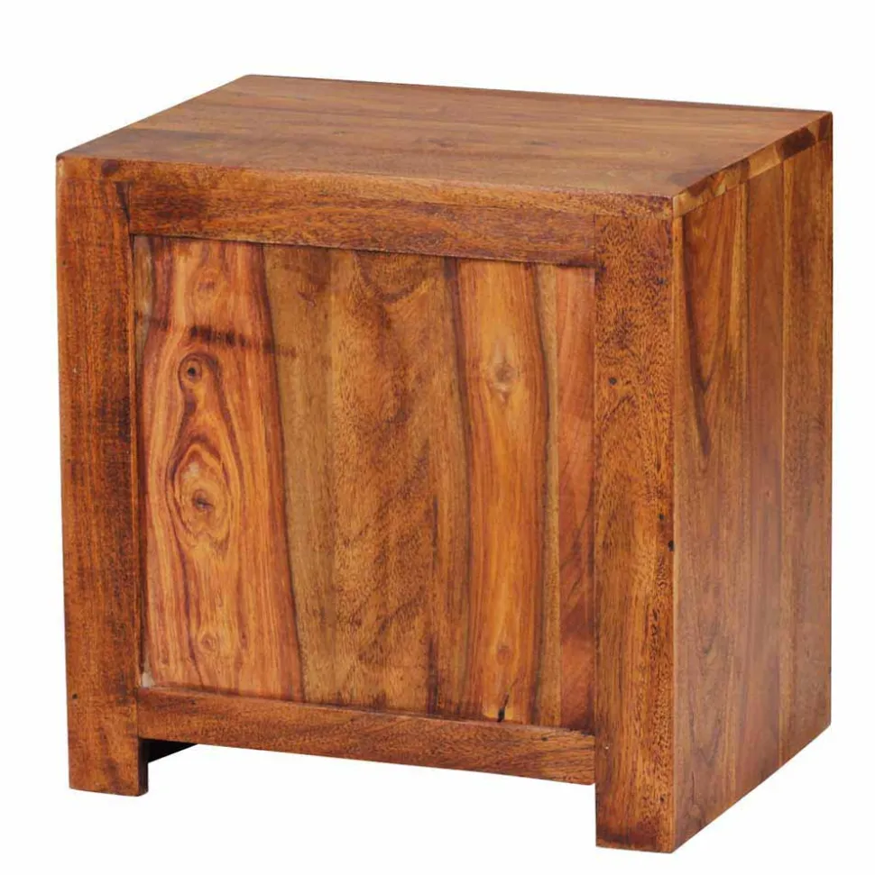 Markanter Nachttisch Hoslo aus Holz massiv