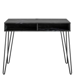 Marmor Optik Schreibtisch in Schwarz - Siamta