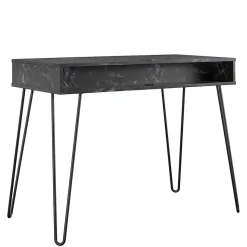 Marmor Optik Schreibtisch in Schwarz - Siamta