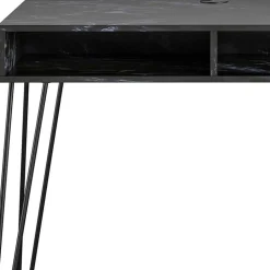 Marmor Optik Schreibtisch in Schwarz - Siamta