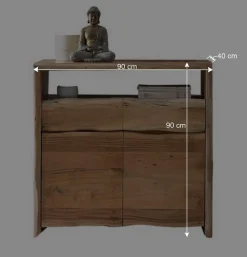 Massive Kombi-Kommode mit Baumkante - Necrus