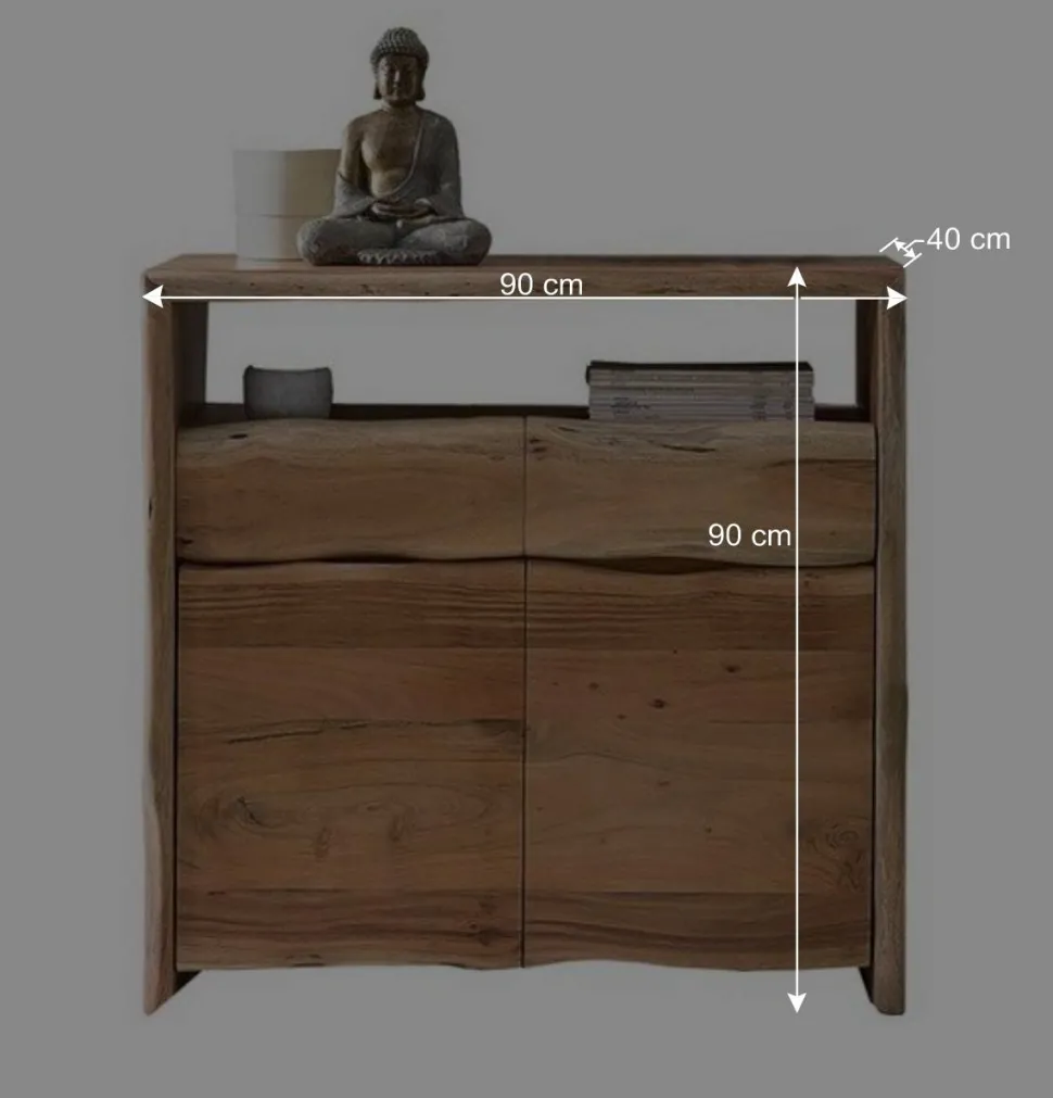 Massive Kombi-Kommode mit Baumkante - Necrus