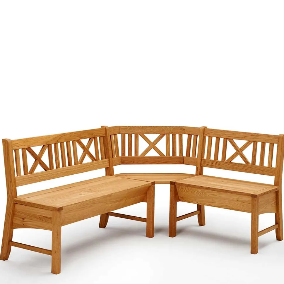 Massive Wildeiche Eckbank Gruppe - Jodrav (vierteilig)