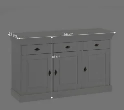 Massives Kiefer Sideboard Satumare in Weiß