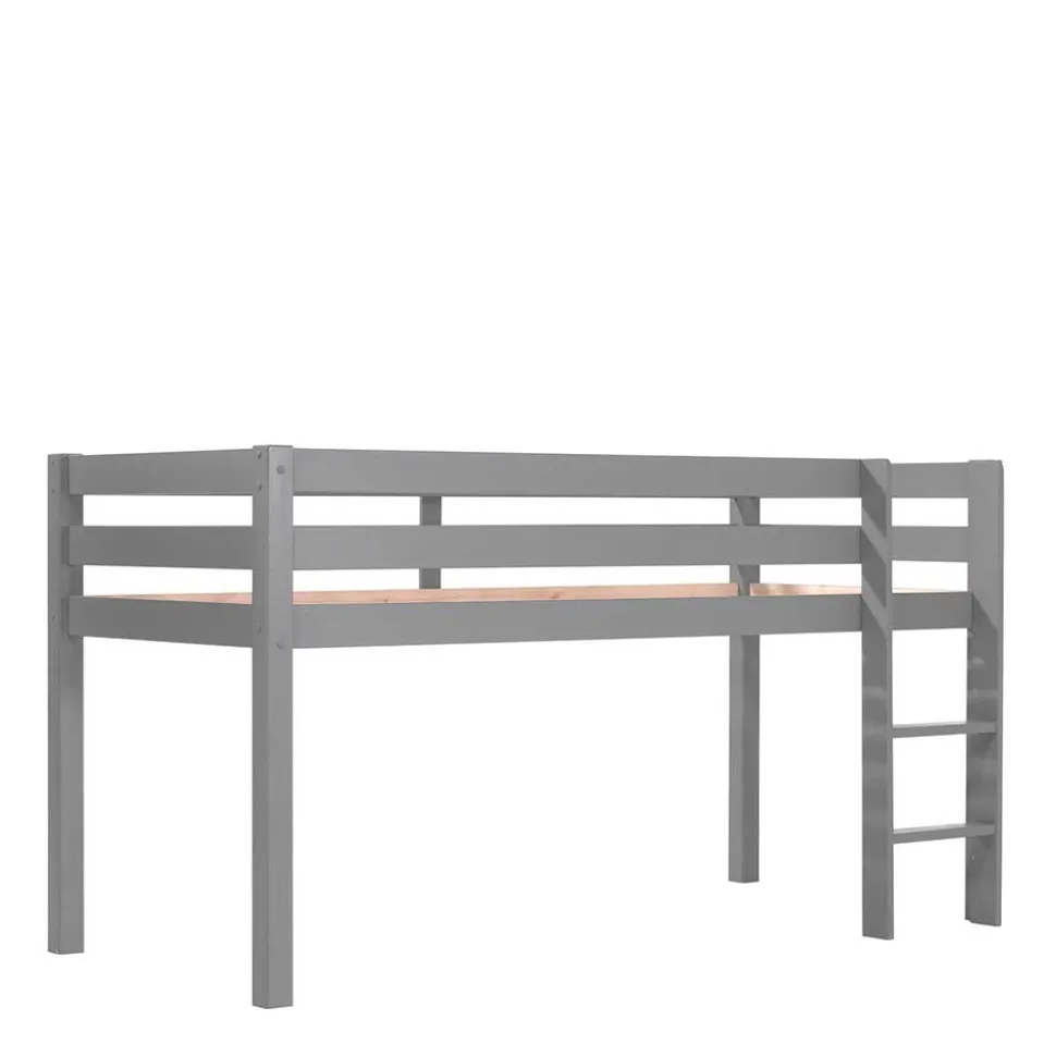 Massives Kinderhochbett in Grau lackiert - Niilo