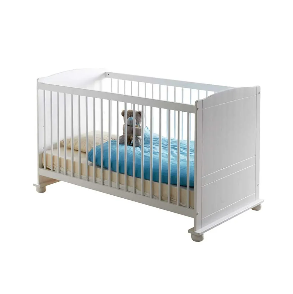 Massivholz Babybett Narcisso in Weiß