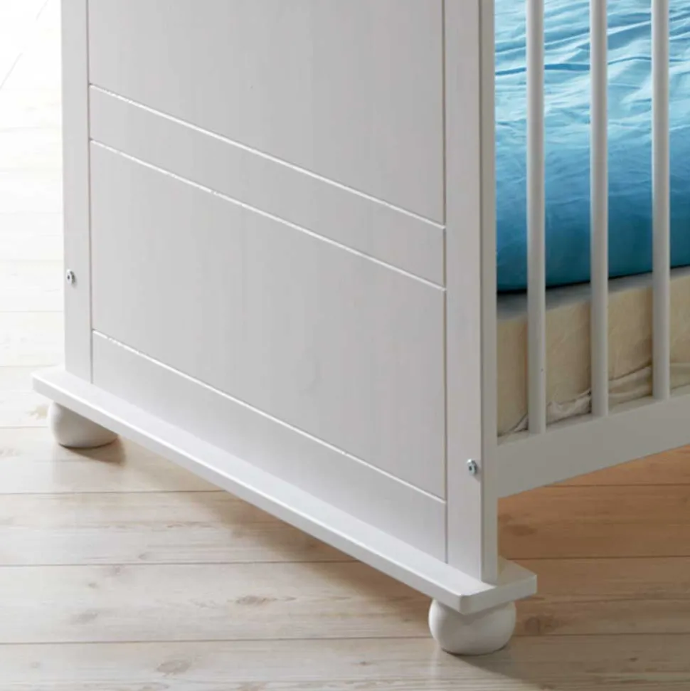 Massivholz Babybett Narcisso in Weiß