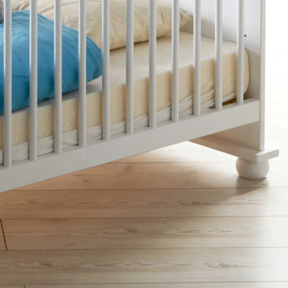 Massivholz Babybett Narcisso in Weiß