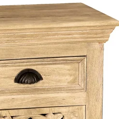 Massivholz Bad Unterschrank in Sandfarben - Runiasa