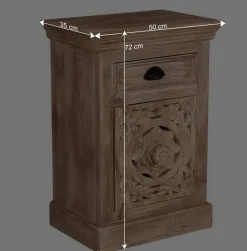 Massivholz Bad Unterschrank in Sandfarben - Runiasa