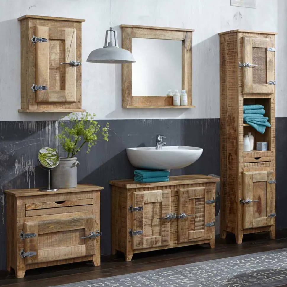 Massivholz Badmöbel aus Mango - Suennas (fünfteilig)