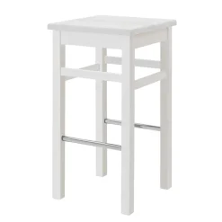 Massivholz Barhocker in Weiß lackiert - Zanaris