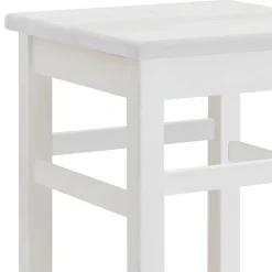 Massivholz Barhocker in Weiß lackiert - Zanaris