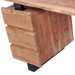 Massivholz Baumkanten Schreibtisch 147x80 - Necrus